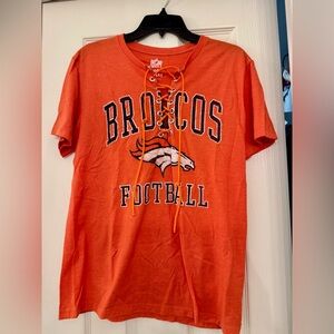 Custom Lace-up Women Denver Broncos Football Tee Size M